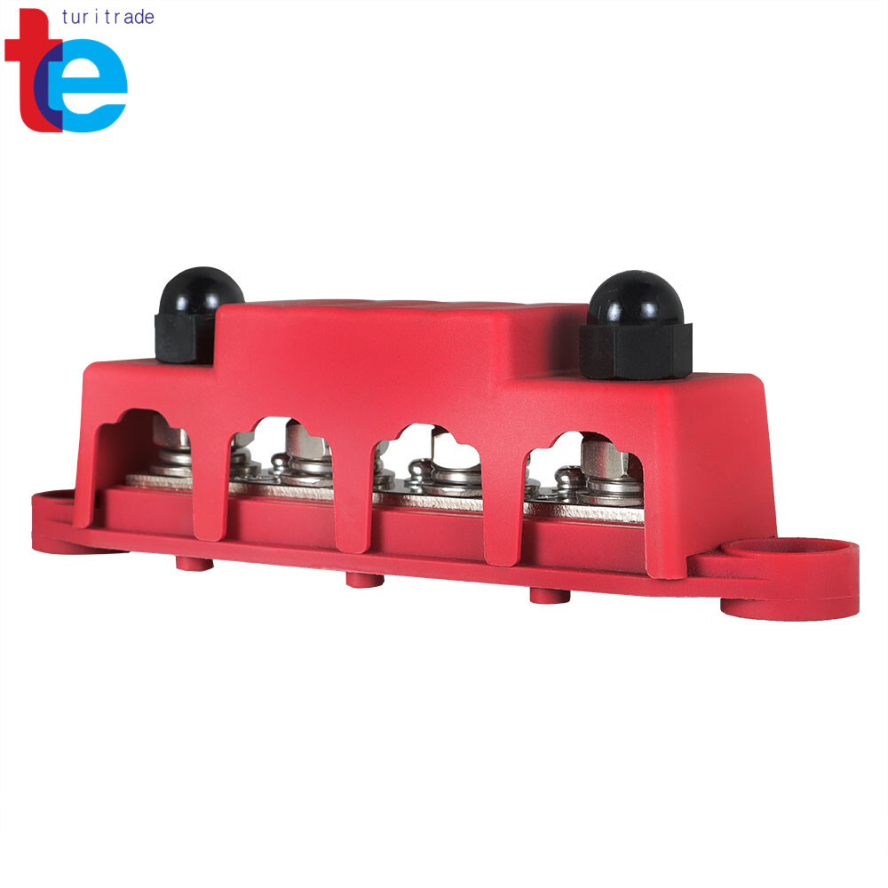 4 Post Bus Bar Power Distribution Block 12V 250A 5/16" , 3/8'' Black & Red gallery