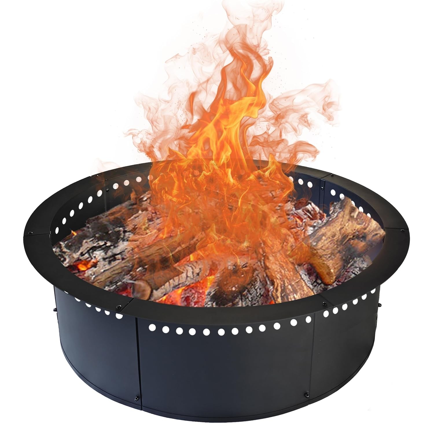 64 Inch Smokeless Outdoor Duty Solid Fire Pit Ring 60 Inch Inner Solid Steel gallery