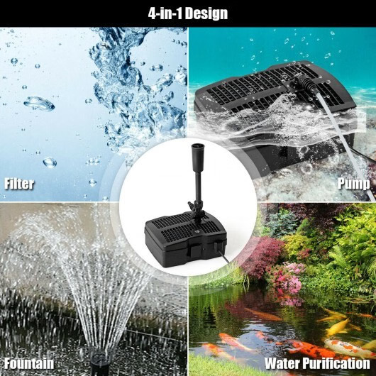 All-in-One 660 GPH Pond Filter Pump with Sterilizer and Fountain Jet - Color: Bl gallery