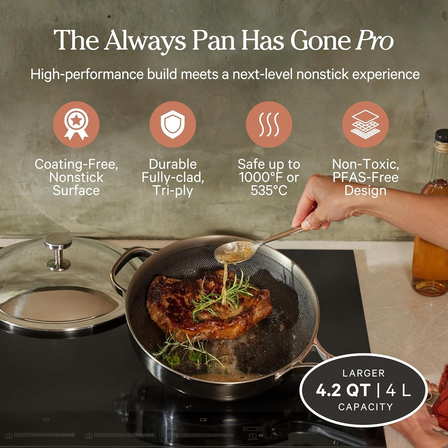 Our Place Titanium Always Pan Pro Large 12.5" Frying Pan Chrome gallery