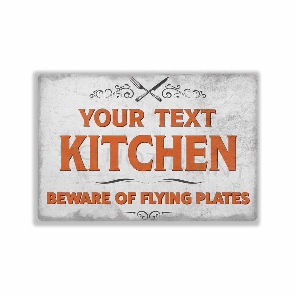 Personalized Kitchen Vintage Rustic Over White CUSTOM METAL SIGN or DECAL gallery