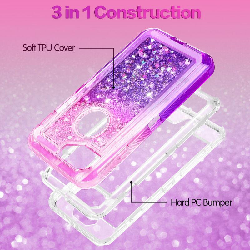 For iPhone SE2 6 7 8 & Plus Shockproof Liquid Glitter Bling Defender Case Cover gallery