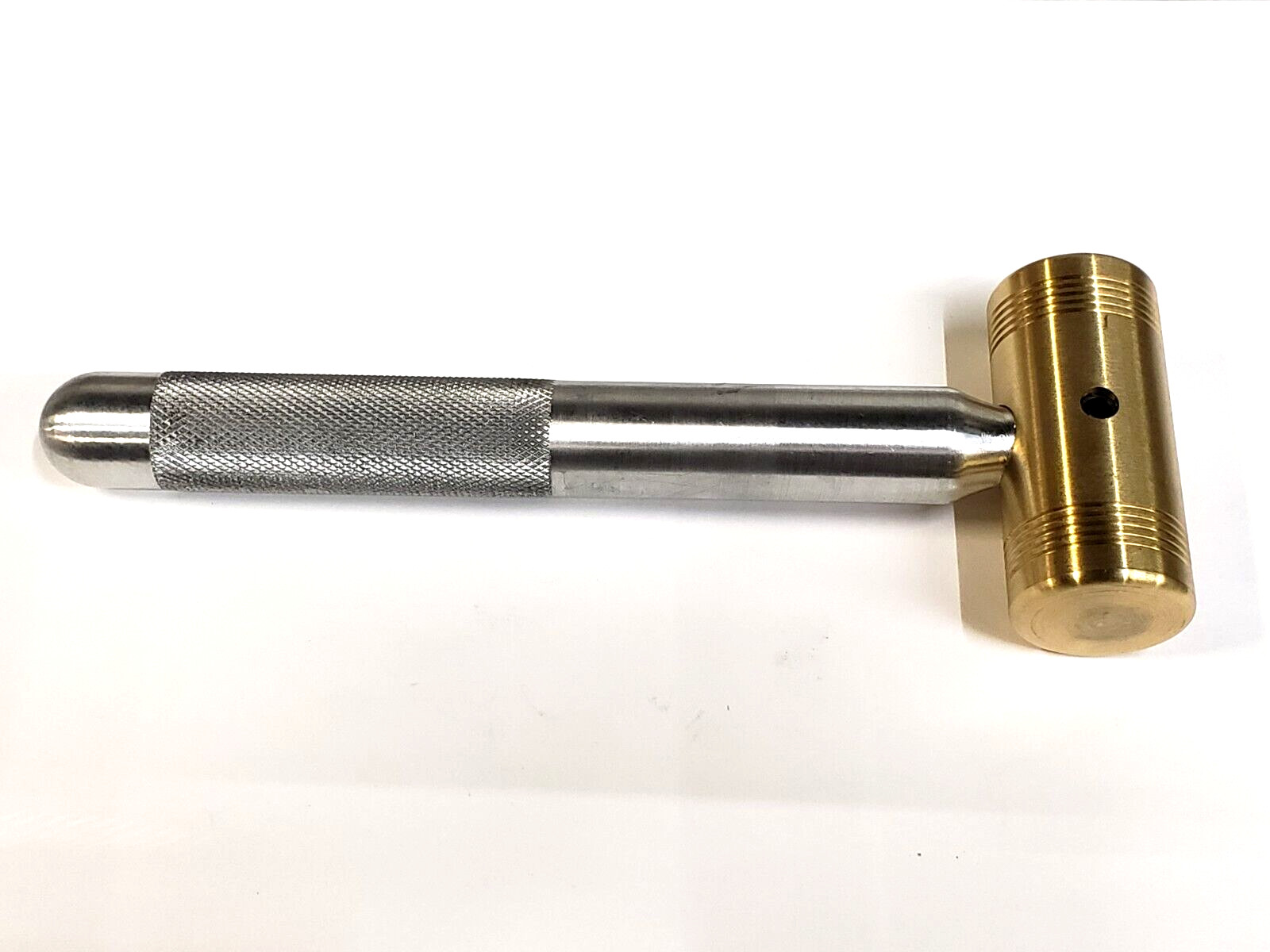 10 OZ. BRASS HAMMER KNURLED 3/4"" ALUMINUM HANDLE * GREAT GRIP* MADE IN USA* gallery