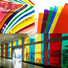 7pcs Pack MULTI COLOR TRANSPARENT WINDOW FILM STAINED GLASS SELF ADHESIVE VINYL