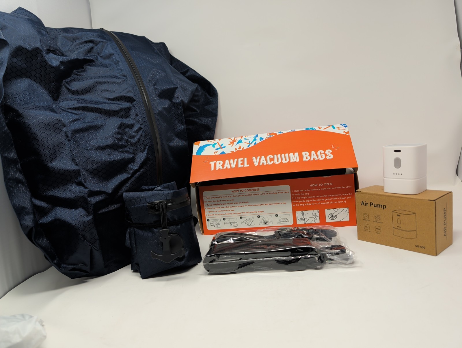2PACK Travel Vacuum Bags With Wireless Pump Airtight & Waterproof For Traveling gallery