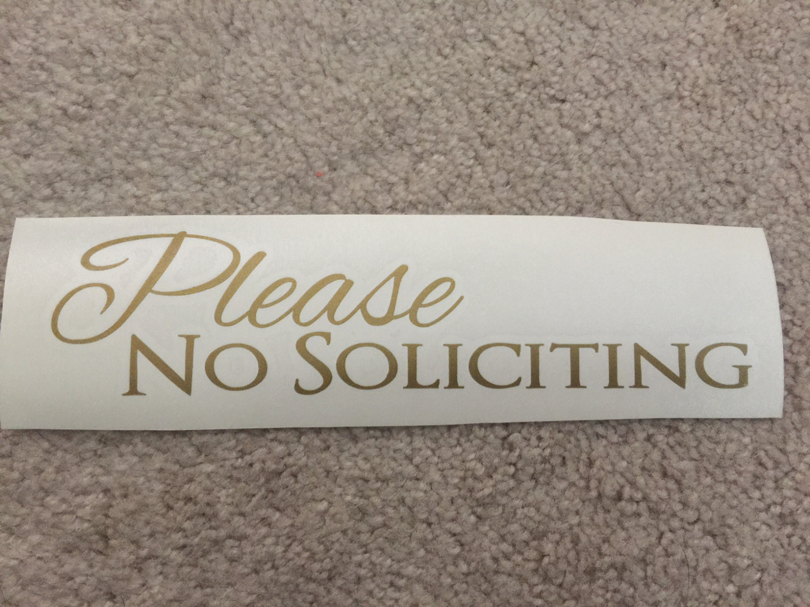 Please No Soliciting Sign Vinyl Decal Sticker - Script - Front Door or Window gallery