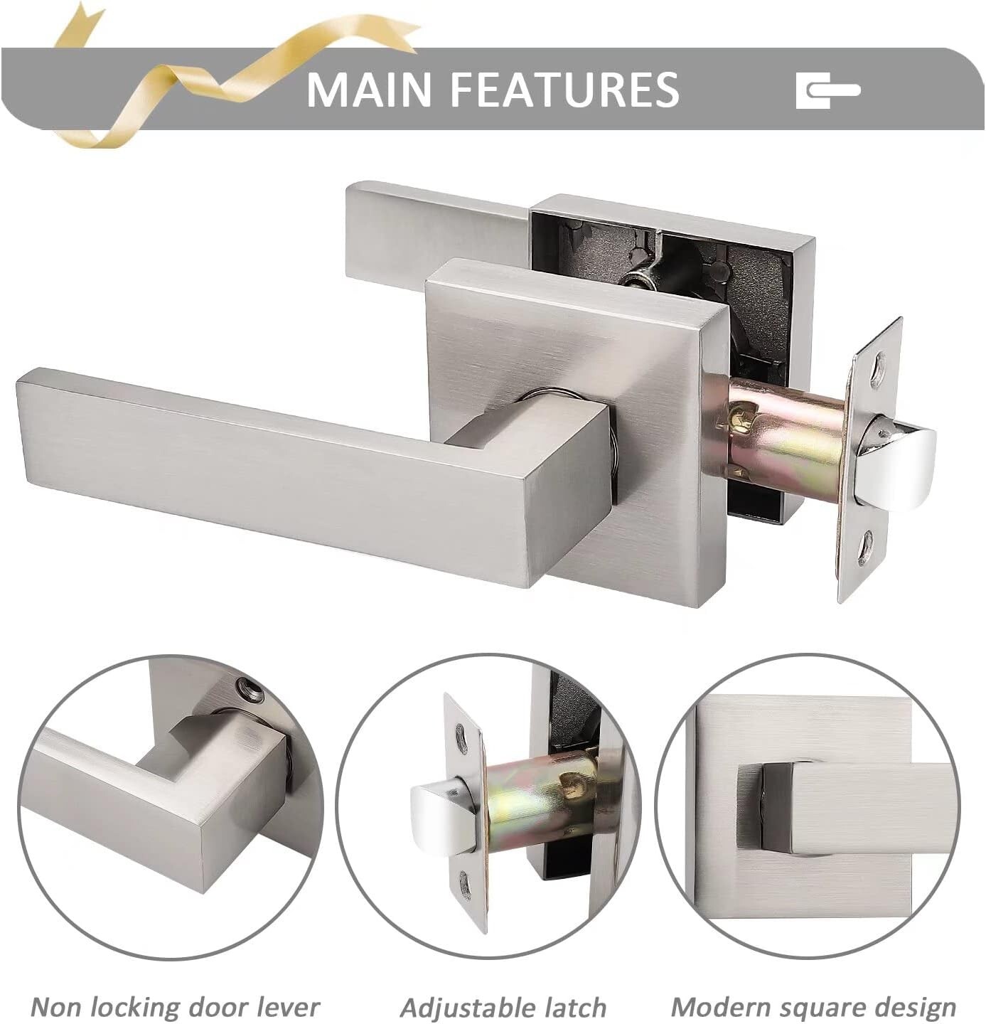 New Door Column Handle Set Stainless Steel Adjustable Backset gallery