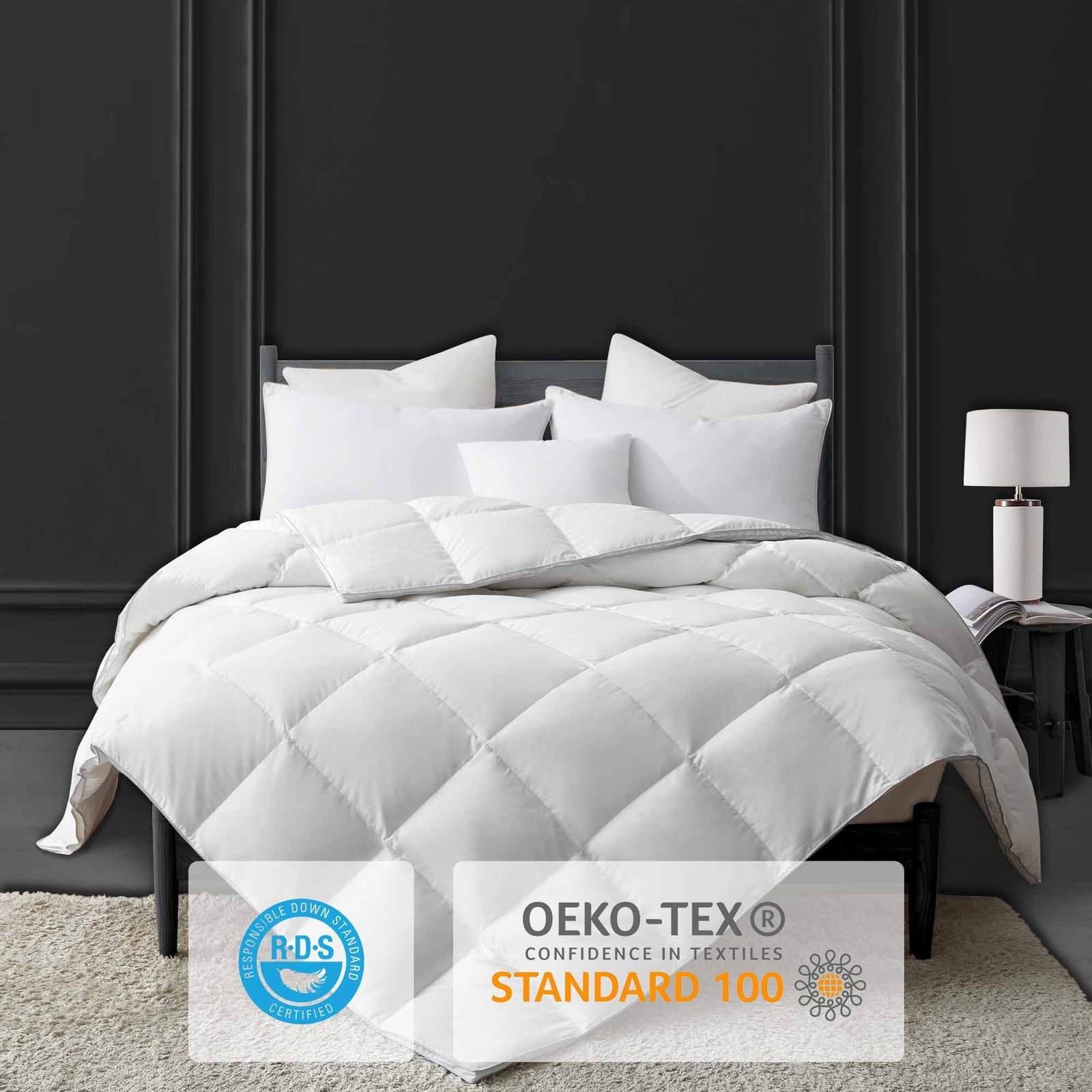 Moisture-wicking Ultimate Cozy Oversized Down Feather Comforter, King or Queen gallery