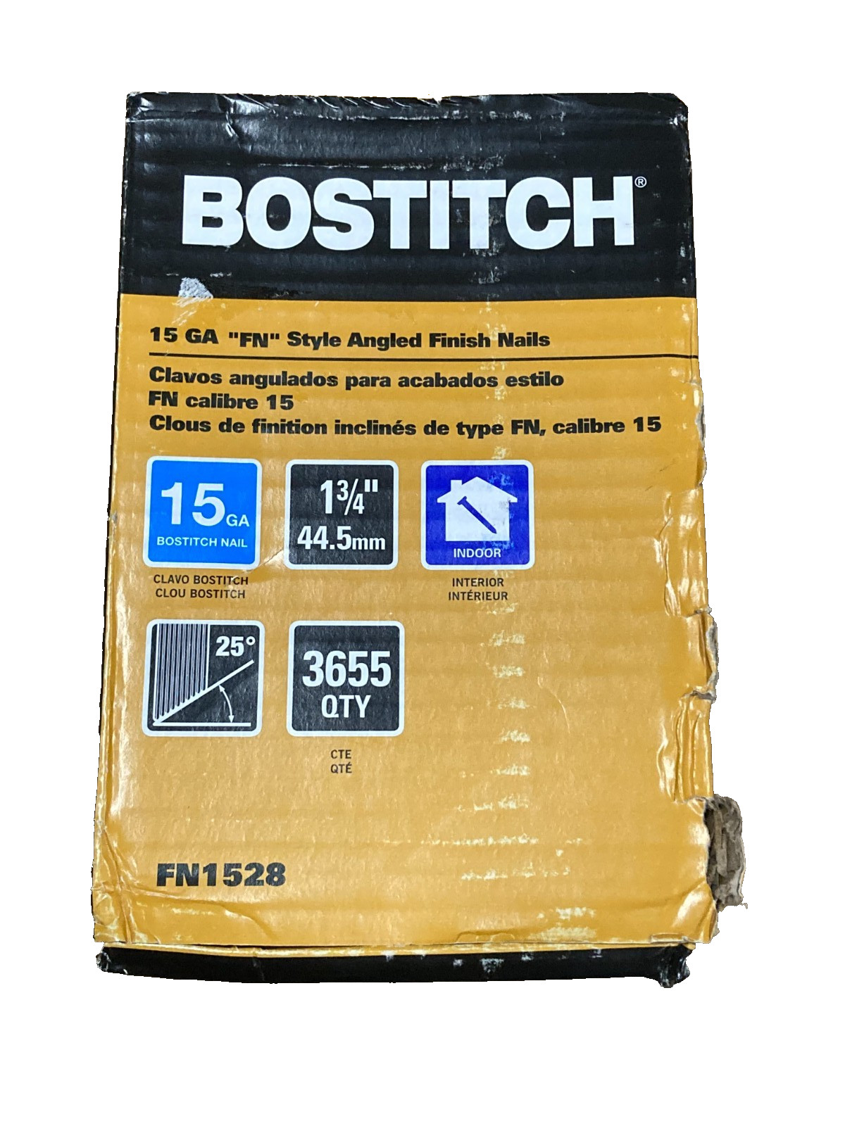 Bostitch 1 3/4 in FN Style Angled Finish Coated Nails, 3,655 Pack, FN1528 gallery