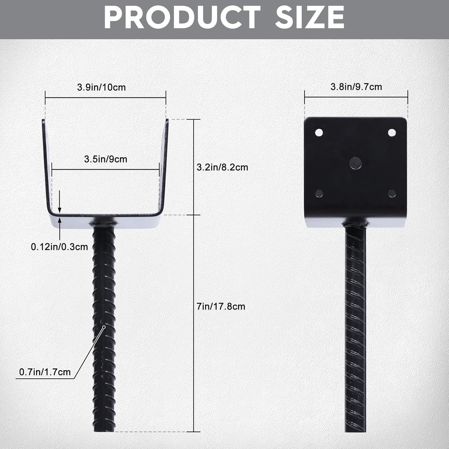 Post Anchor Holder Pergola Brackets Base 4x4 inches 4 Pack gallery