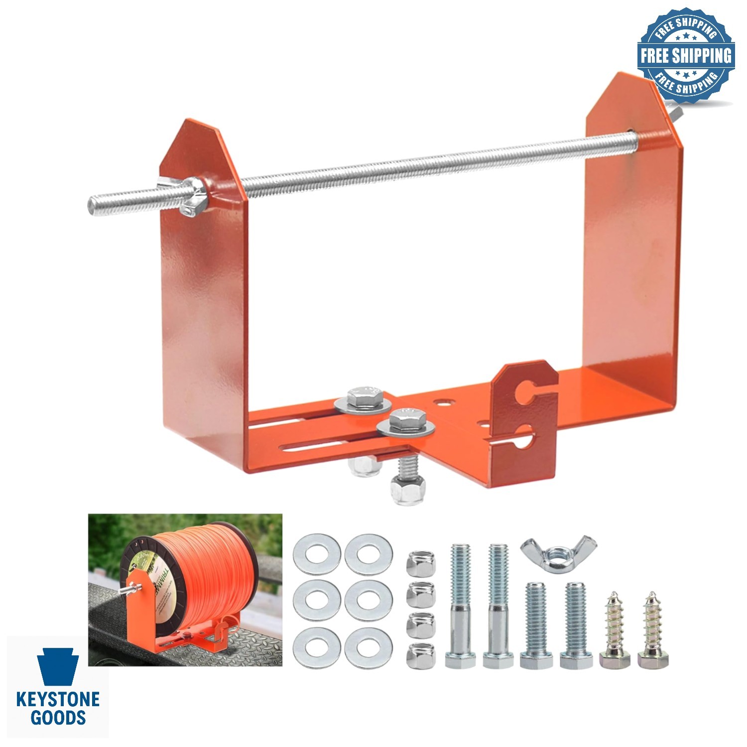 Heavy-Duty Adjustable Trimmer Line Spool Holder for Trailers gallery