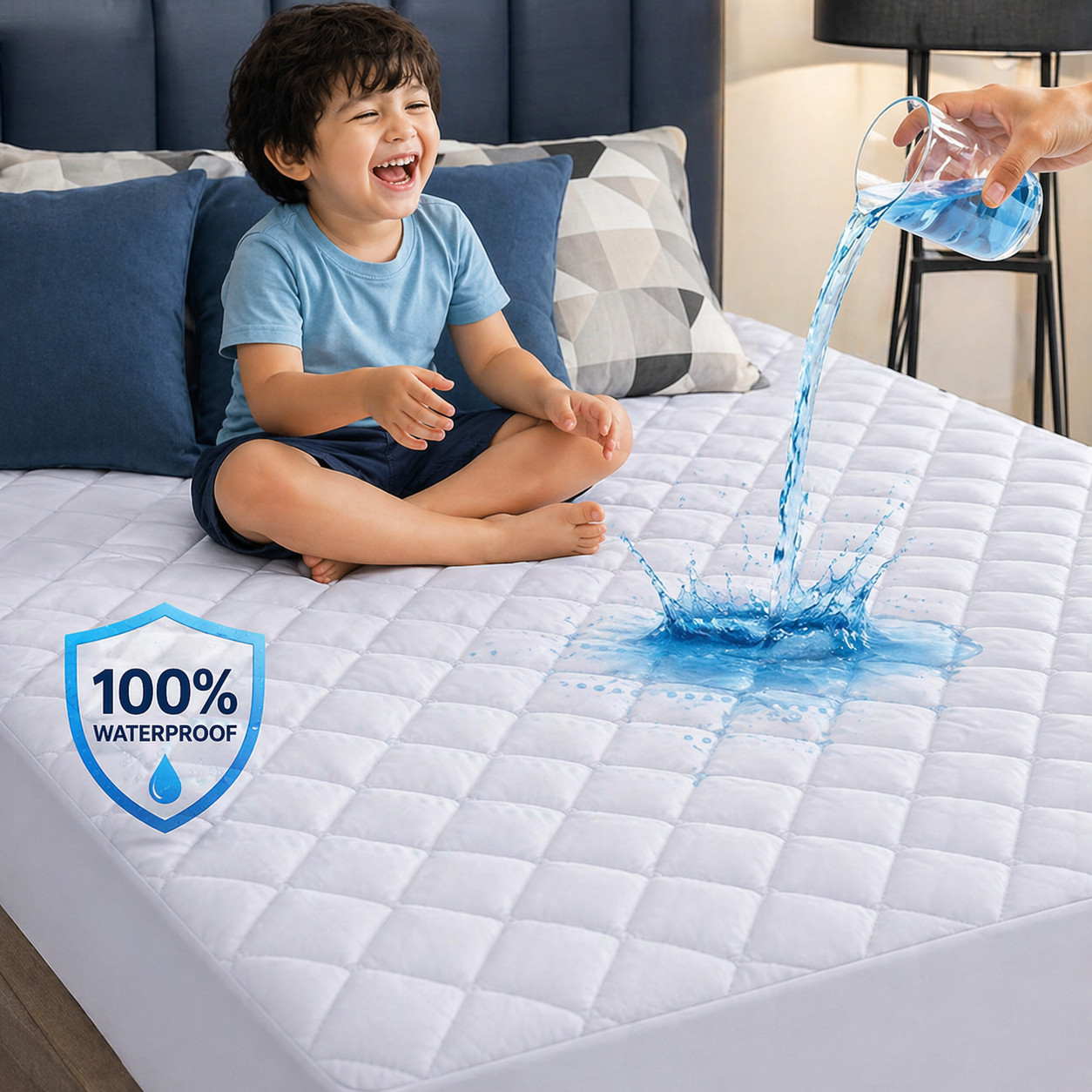 100% Waterproof Mattress Protector Quilted Mattress Pad Cover Breathable Fitted gallery