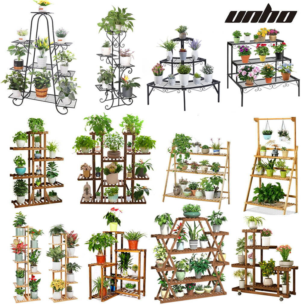 UNHO Professional Plant Stand Supplier Multi Tier Flower Rack for Indoor Outdoor gallery