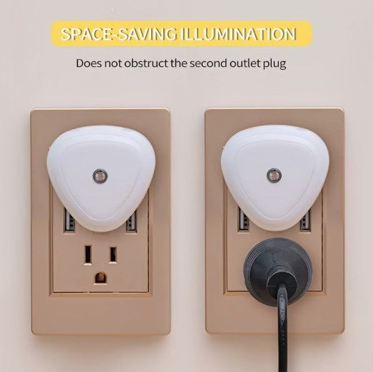 4 Pack Plug In Motion Sensor Night Light LED Dusk to Dawn Auto Hallway Bathroom gallery