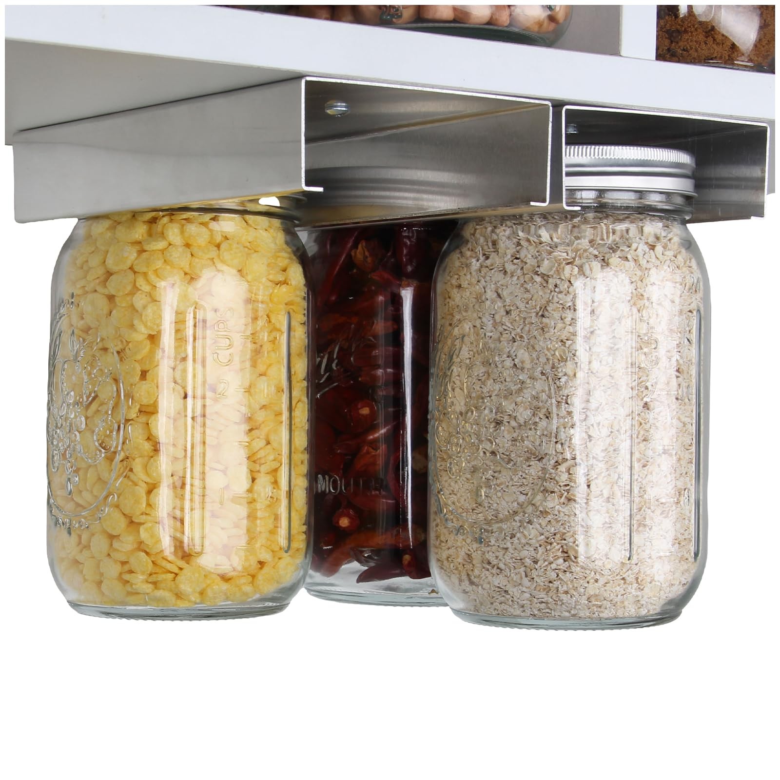 Mason Jars Organizer Rack, Canning Storage Under Pantry Hanger for All Oz, Ma... gallery