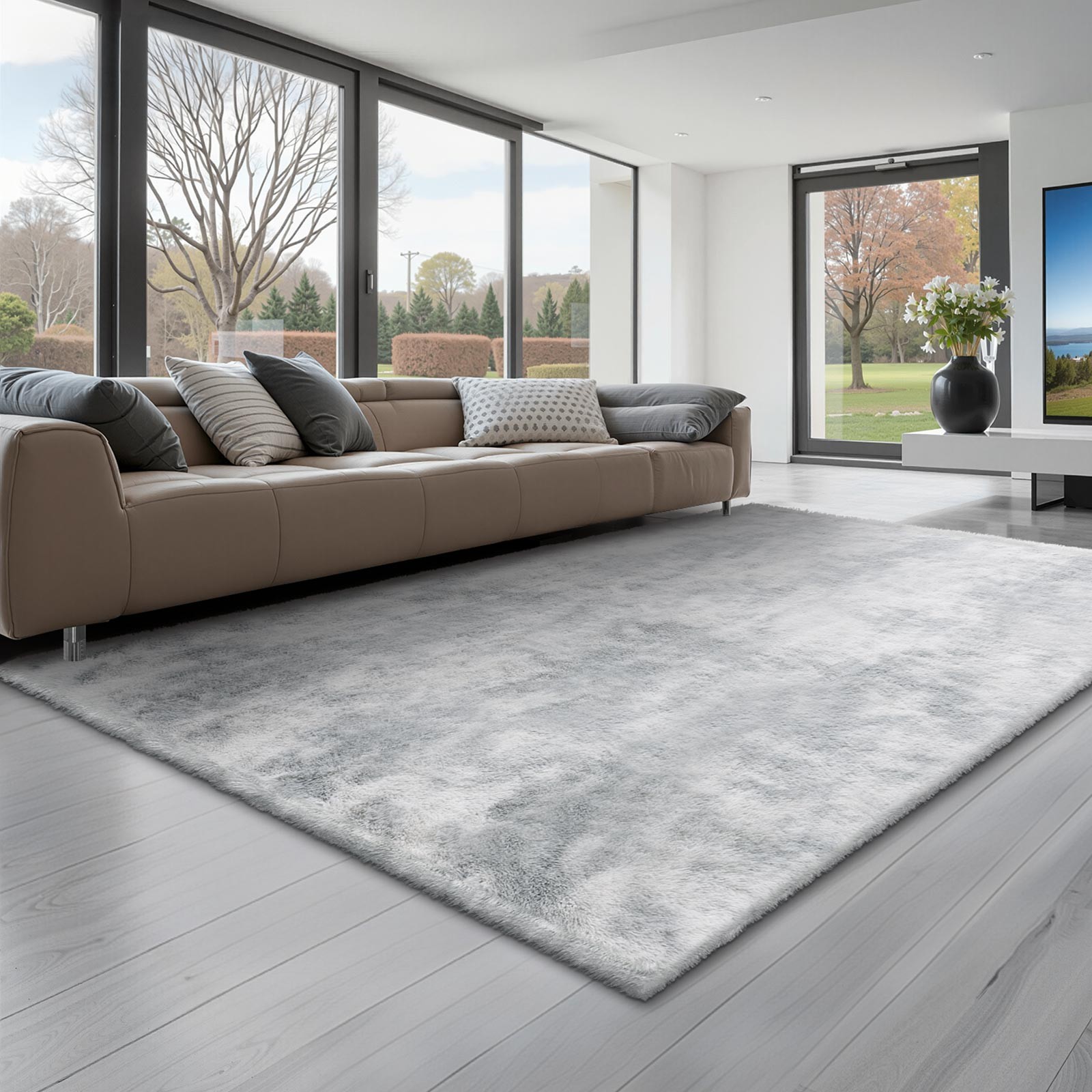 VEVOR Indoor Plush Area Rug 6 x 9 ft Modern Plush Carpet for Living Room Bedroom gallery