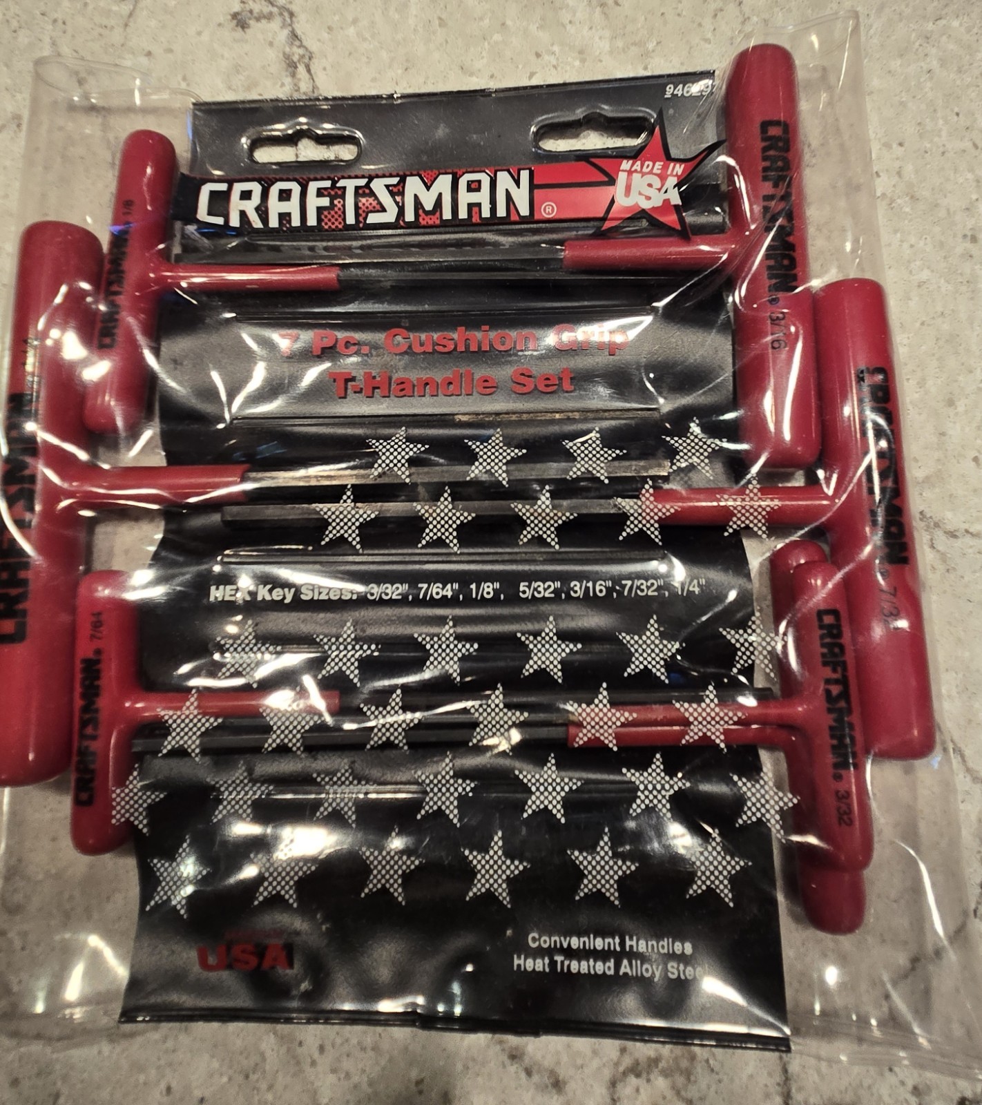 Excellent Sears Craftsman USA 7pc Cushion Grip T-handle Hex Key Set Sae 946297 gallery