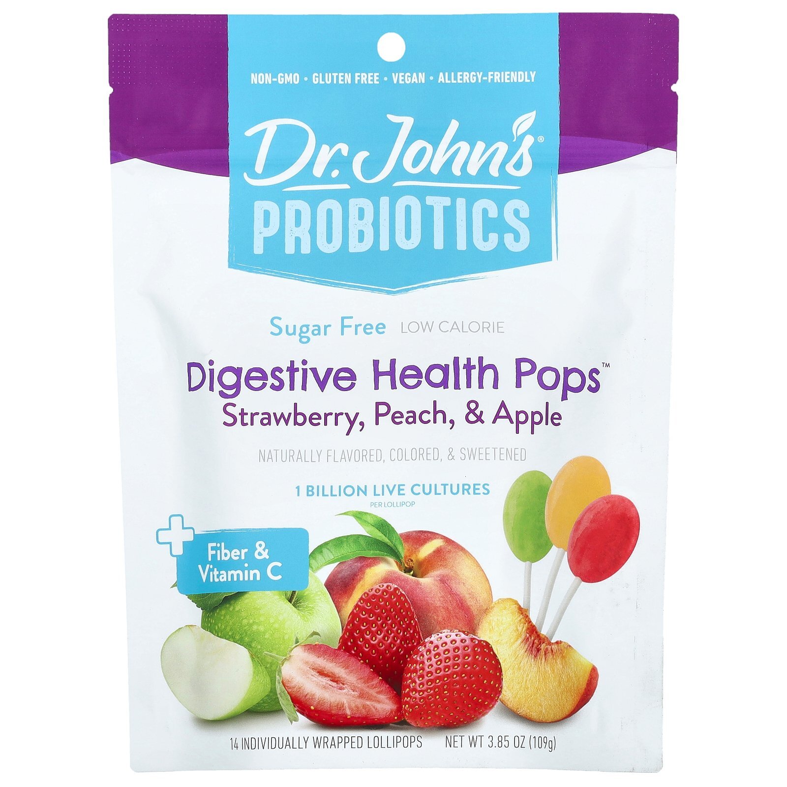 Probiotics, Digestive Health Pops™, + Fiber & Vitamin C, Strawberry, Peach & gallery