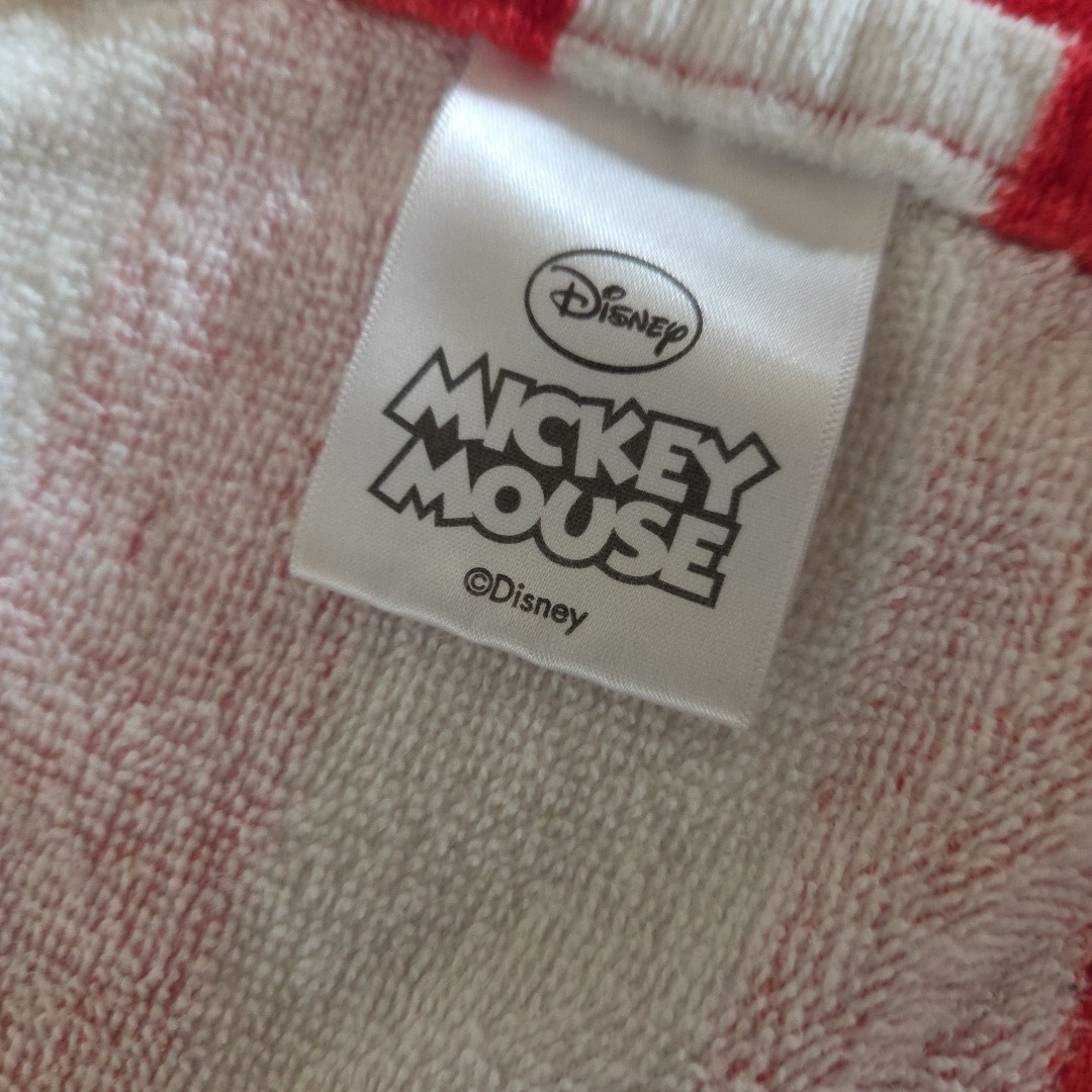 Disney Mickey Mouse Classic Stripes Red & White Small Hooded Terry Cloth Towel gallery
