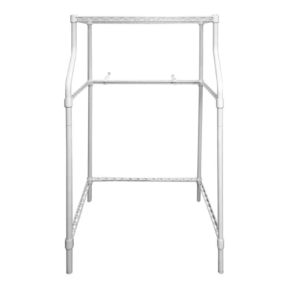 Compact Laundry Appliance Stand Stack Compact Dryer Over Top Washer Stand White gallery