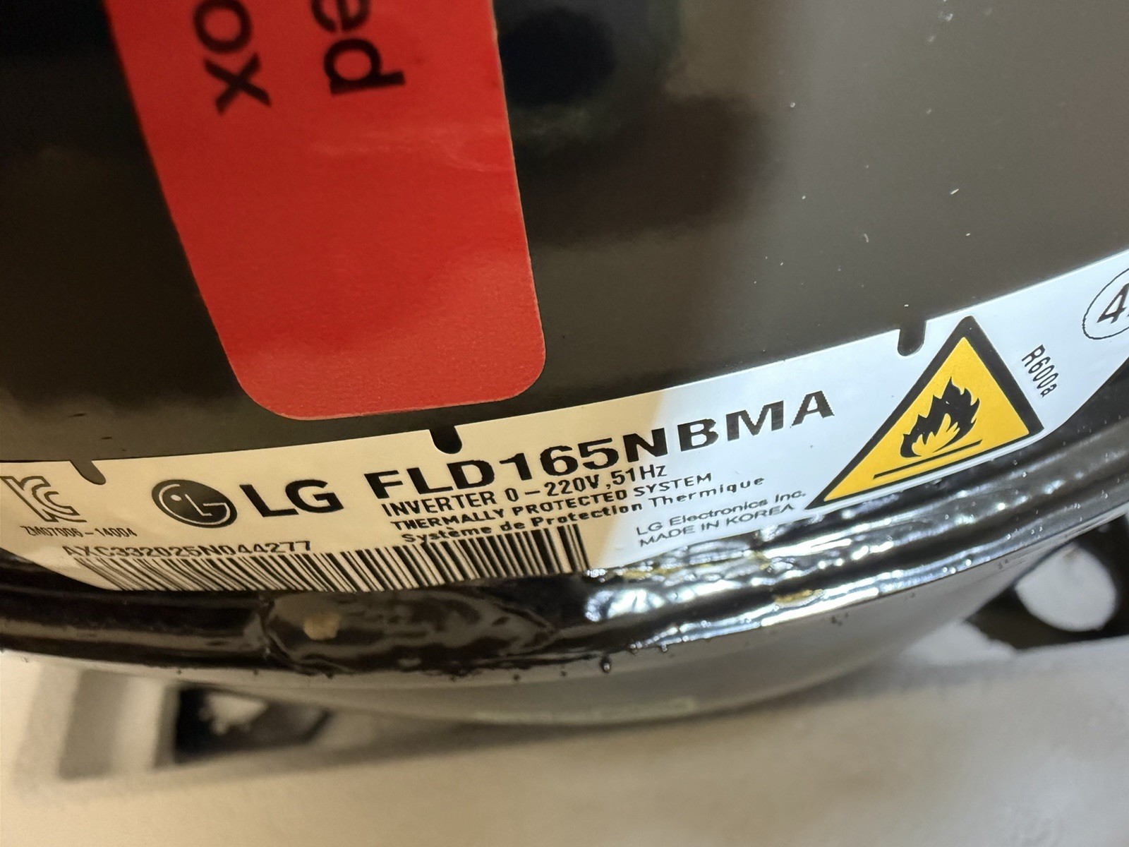 LG FLD165NBMA Refrigerator Compressor – NEW Open Box – Genuine LG OEM R600a gallery