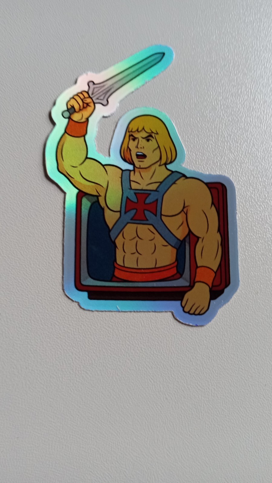 He-Man Retro Tv Set Waterproof Holographic Vinyl Sticker gallery