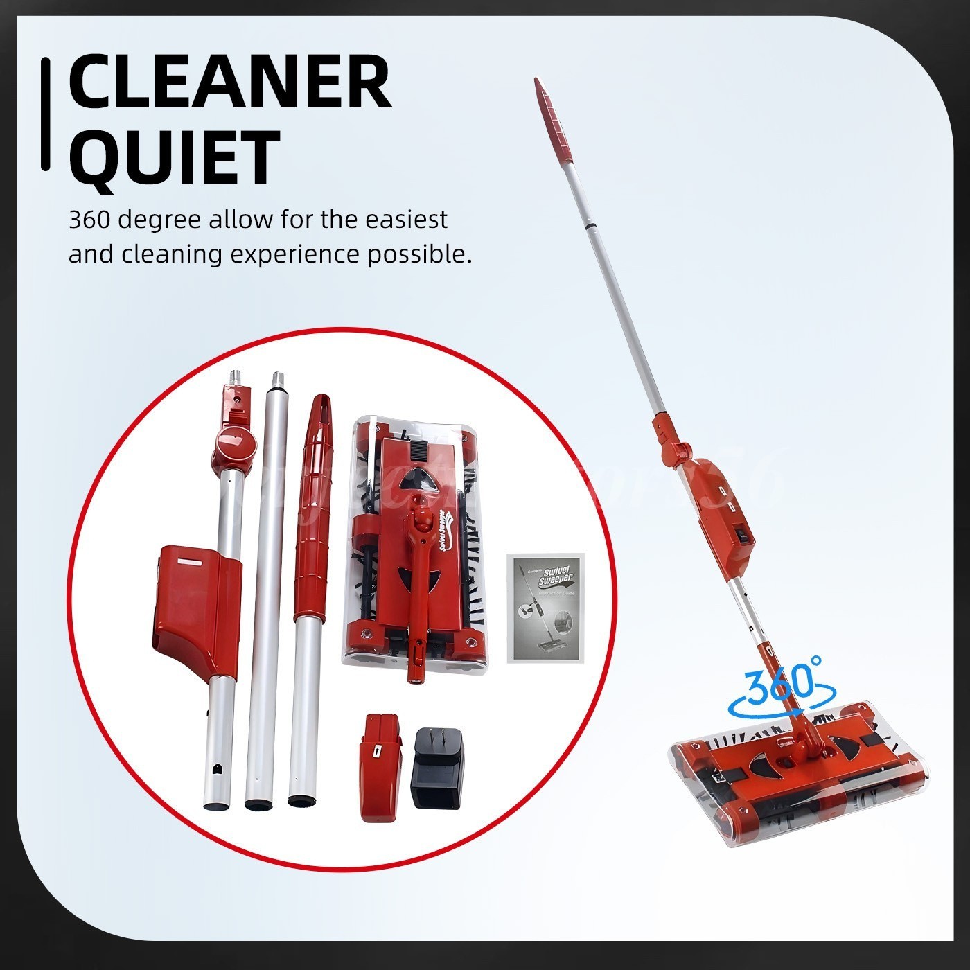 Cordless floor sweeper 45" rechargeable floor and carpet sweeper Vacuum Cleaner gallery
