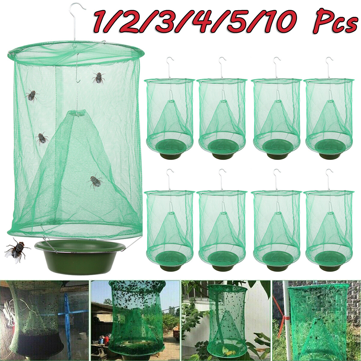 The Ranch Fly Trap Outdoor Fly Trap - Killer Bug Cage Net Perfect For Horses Lot gallery