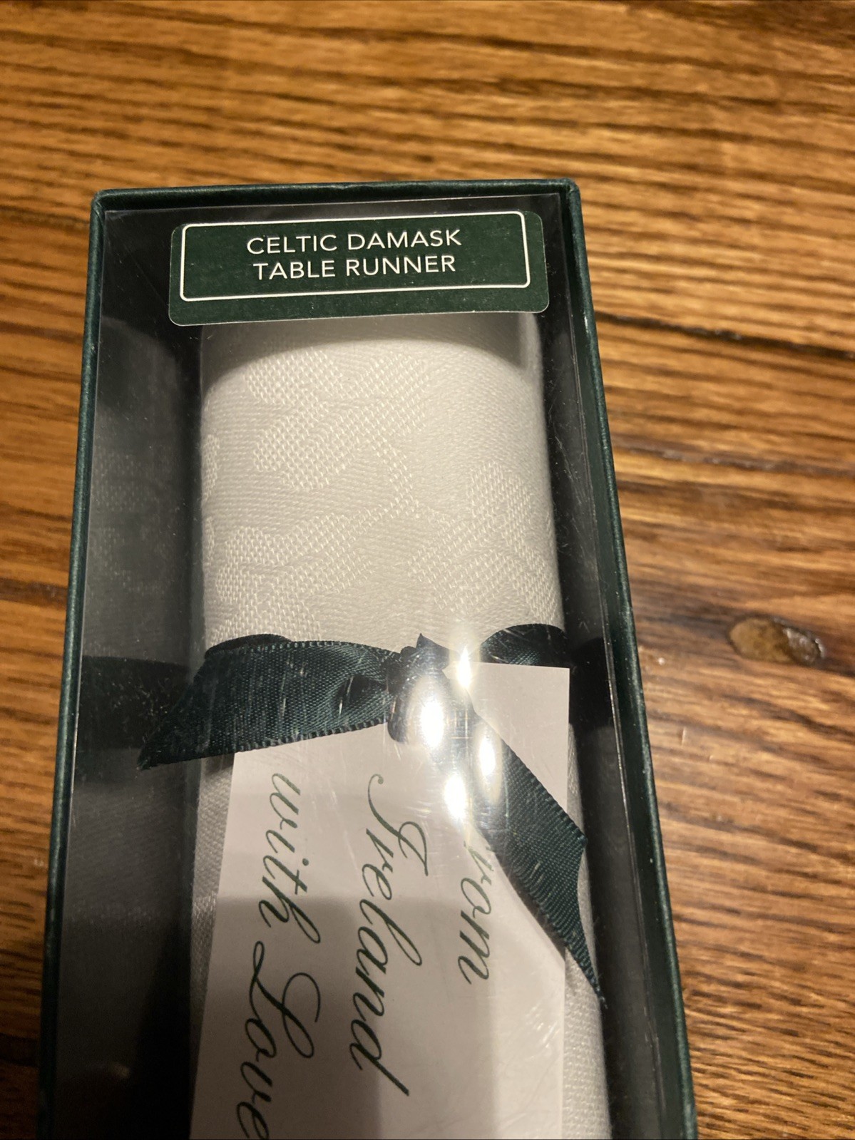 NEW Irish Linen Damask Table Runner Made in Ireland gallery