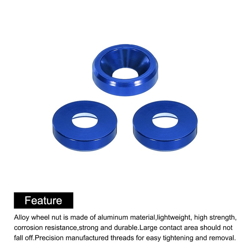 40Pack M3 Cone Cup Countersunk Washers Hole Dia 3.1mm/0.12 Aluminum Navy Blue gallery