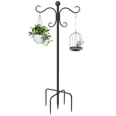 76 Inch Adjustable Double Shepherds Hooks for Outdoor Heavy Duty, Sided Garde…