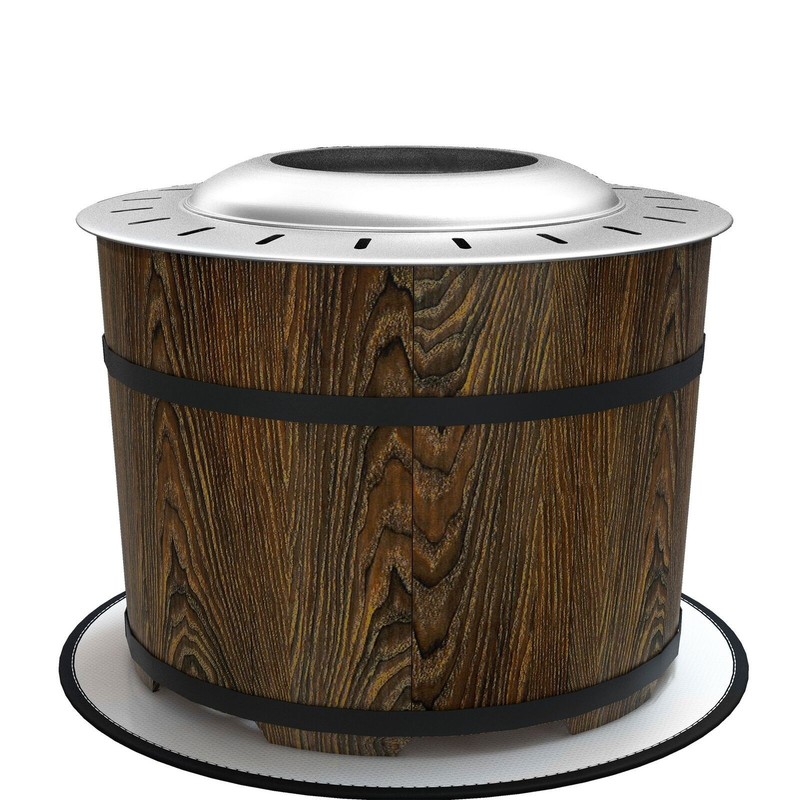 Smokeless Fire Pit with Mat 20" Firepit Magnesium Oxide Brown gallery