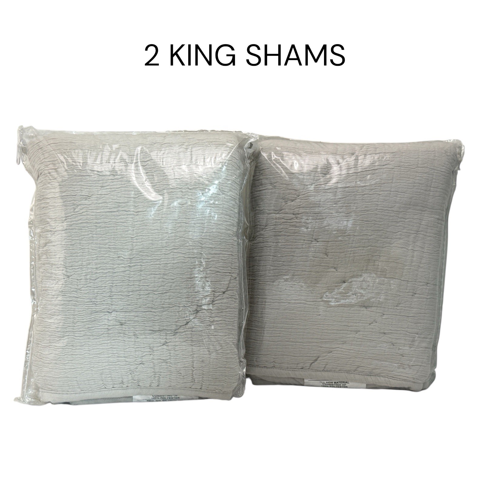Hotel Collection Linen Blend Dobby Diamond 2 Quilted KING Shams GRAY gallery