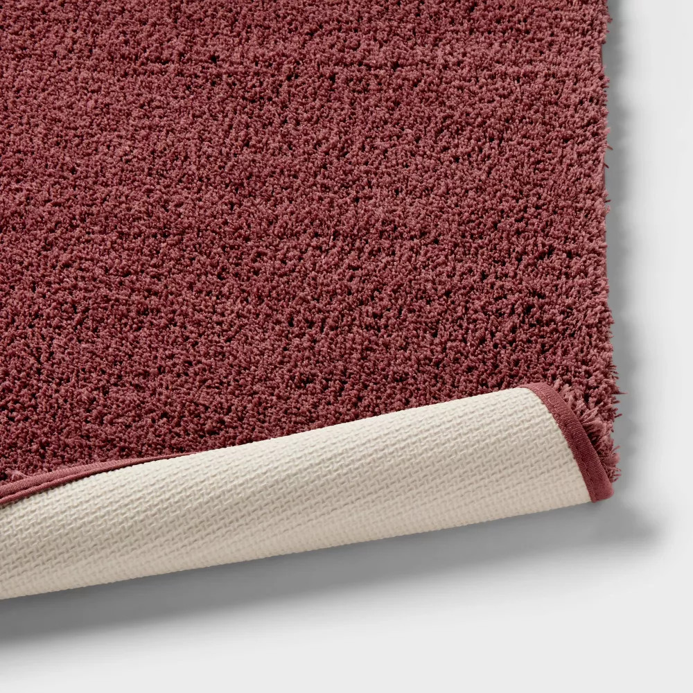 24"x60" Spa Plush Bath Rug Dark Mauve - Threshold gallery