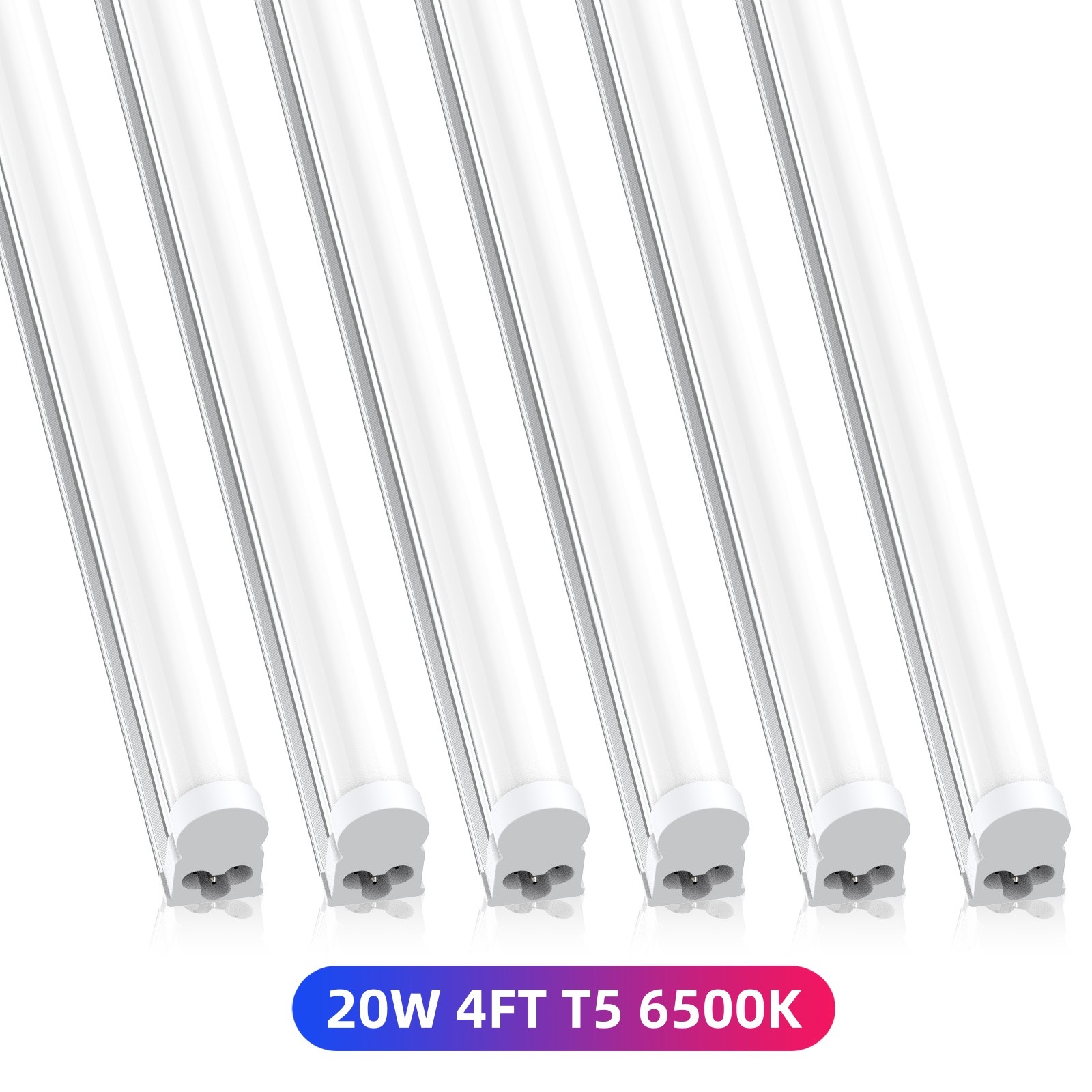 T5 4FT LED Shop Lights 6 Pack 6500K 2200lm 20W Utility Light Fixtures 2 US Plugs gallery