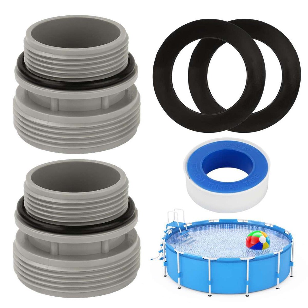 2X Adapter Conversion Kit For Intex Pools Connect 40MM Hose to 11/2 Inch Outlet