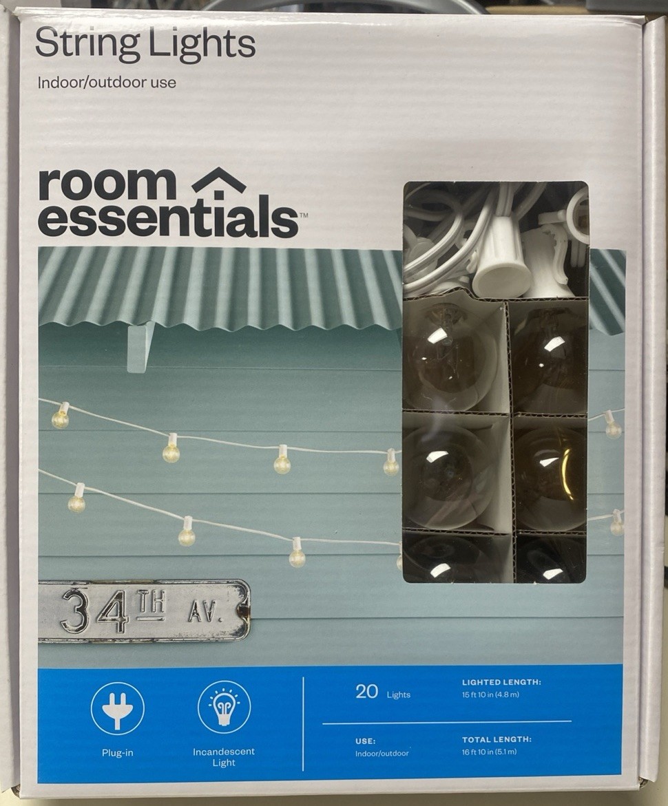 Room Essentials 20-Count String Indoor Outdoor Lights New In Box 16 Feet gallery