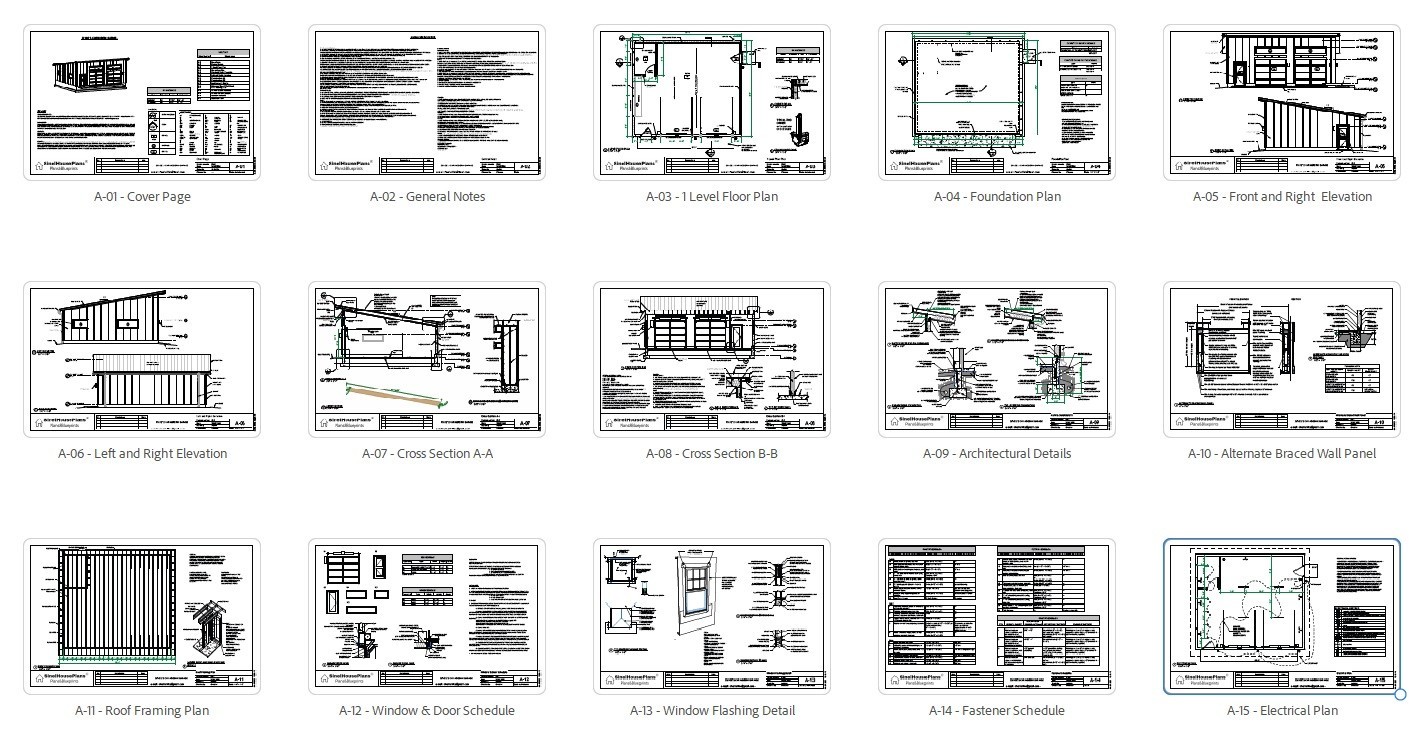 Modern Two-Car Garage plan with Storage | Detached Garage Blueprint gallery