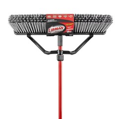 Libman Push Broom Rough Surface Red Black 24″ 3/Carton