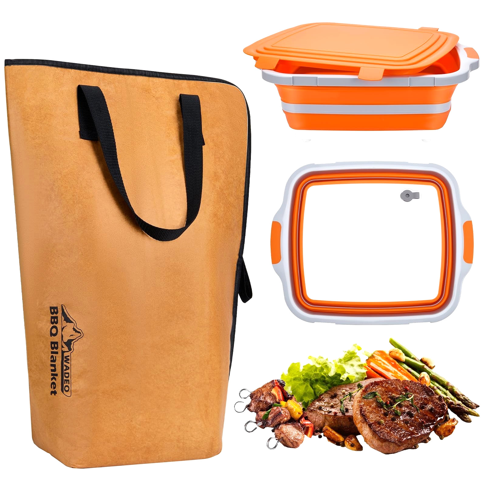 3in1 Collapsible Portable Large BBQ Prep Tub & BBQ Resting Bag with Locking Lid gallery