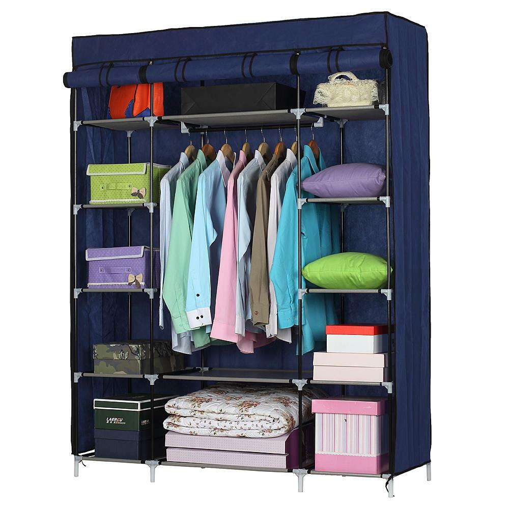 Heavy Duty Closet Wardrobe Clothes Rack Storage Organizer Dustproof Shelves gallery