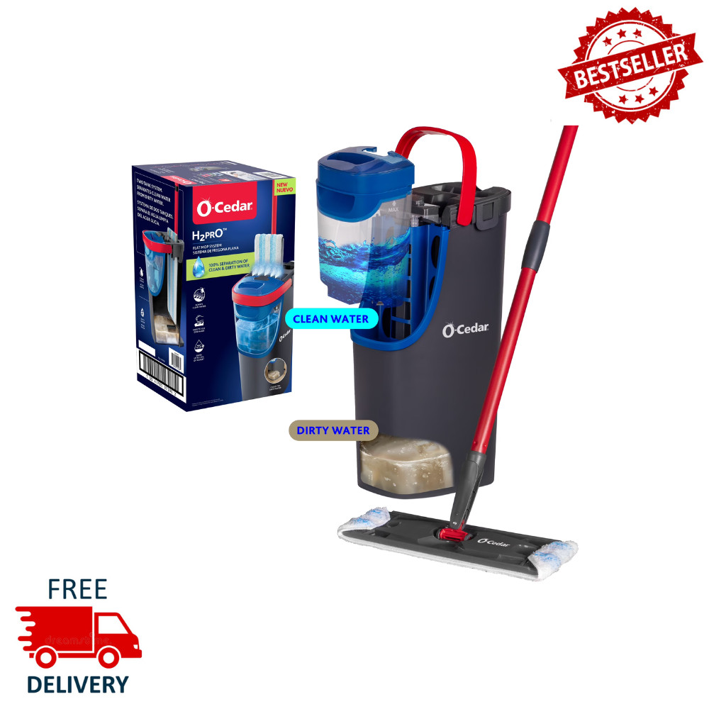 O-Cedar H2prO Flat Mop System, Dual-Tank Clean/Dirty Water Separation,Microfiber gallery