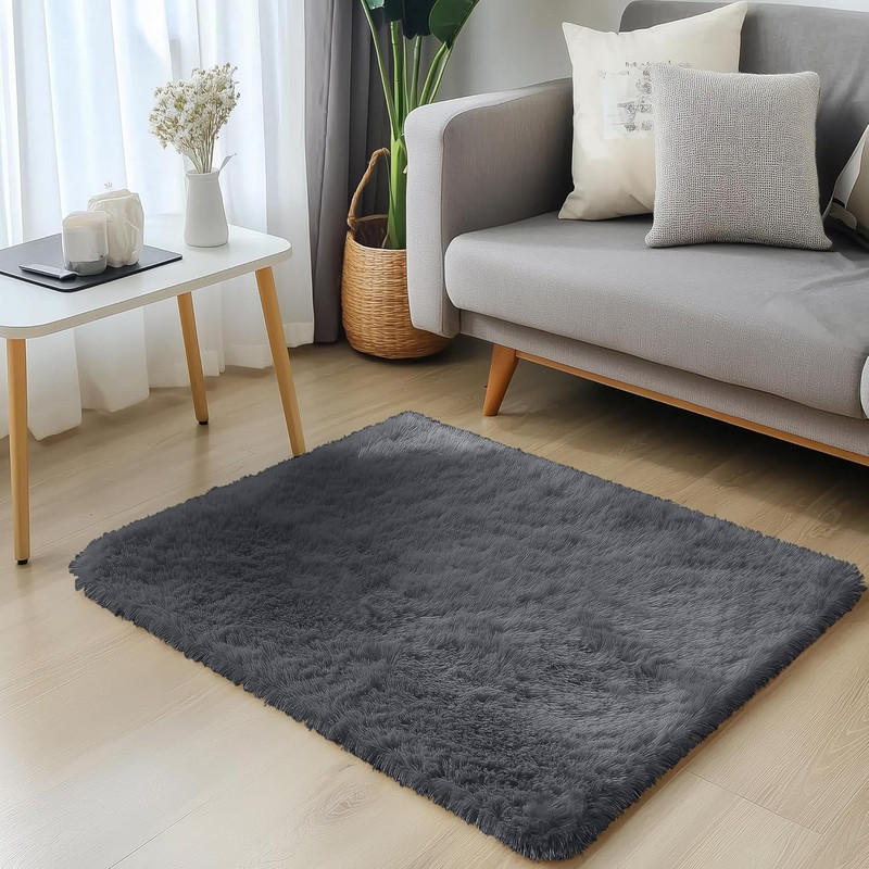 2X3 Machine Washable Small Bedside Rug, Soft Fluffy Shaggy Entryway Throw Rugs f gallery