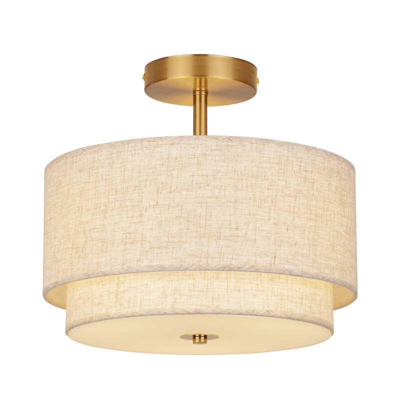 Semi Flush Mount Ceiling Light Fixture,12.6'' Gold Light Fixtures Ceiling Mou... gallery
