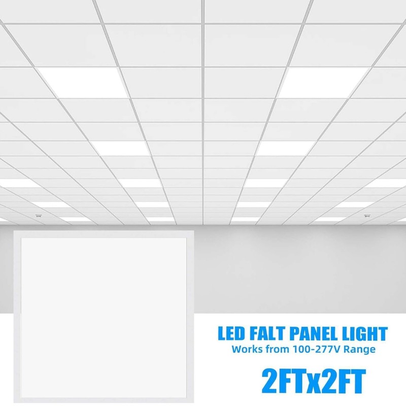 2x2 LED Flat Panel Light 4-Pack, 0-10V Dimmable, Back-Lit 2x2FT LED Panel Lights gallery