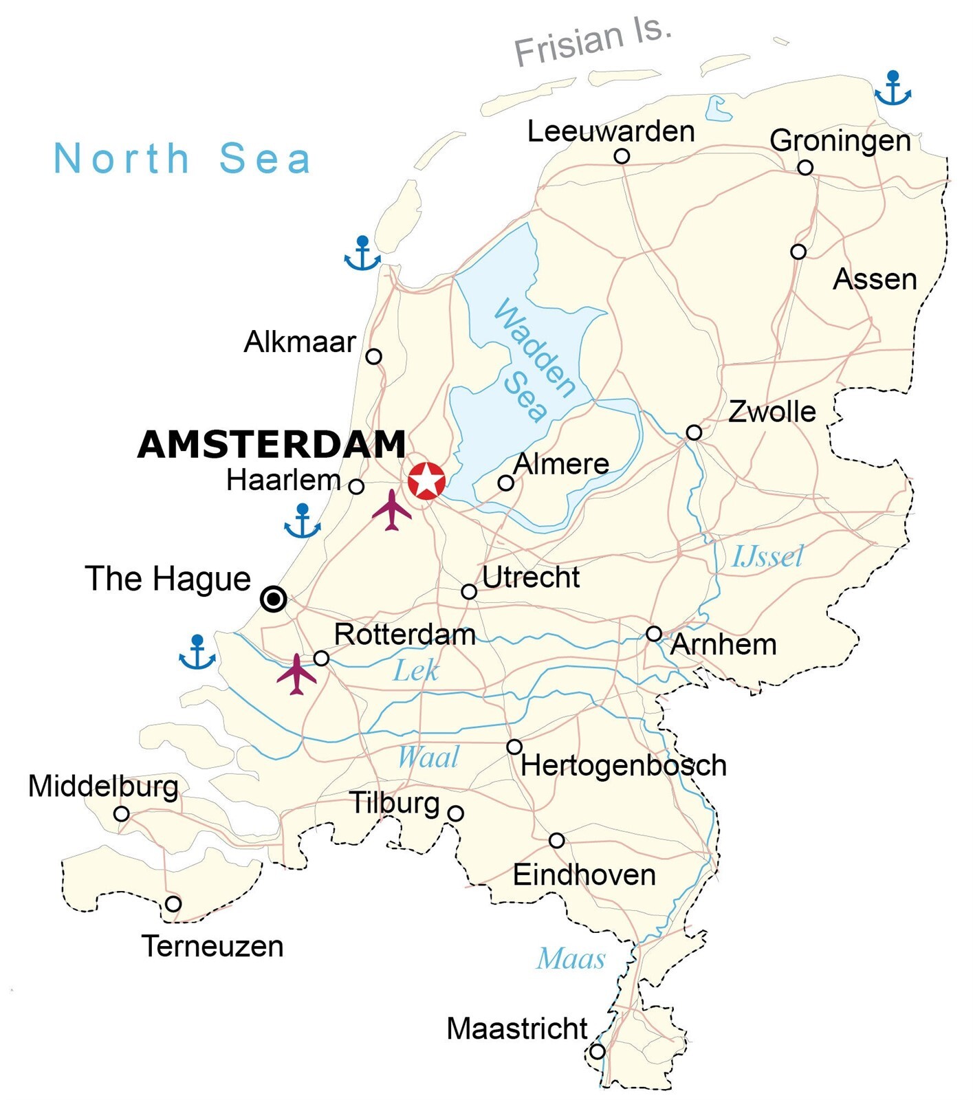 Netherlands Road Map GLOSSY POSTER PICTURE PHOTO PRINT BANNER 13672 gallery