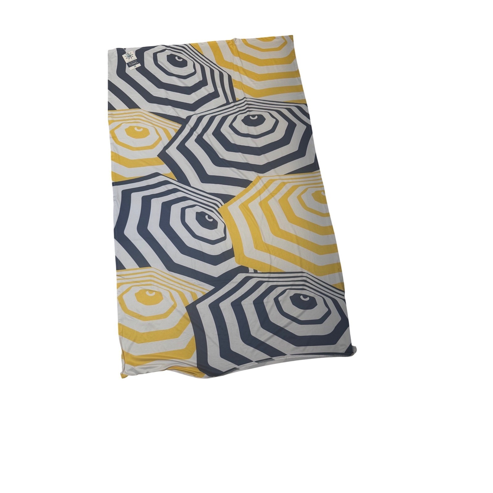 Salt N Rays Sol Wrap Sun Protective Towel UPF50Yellow Navy Umbrella Print 58x35" gallery