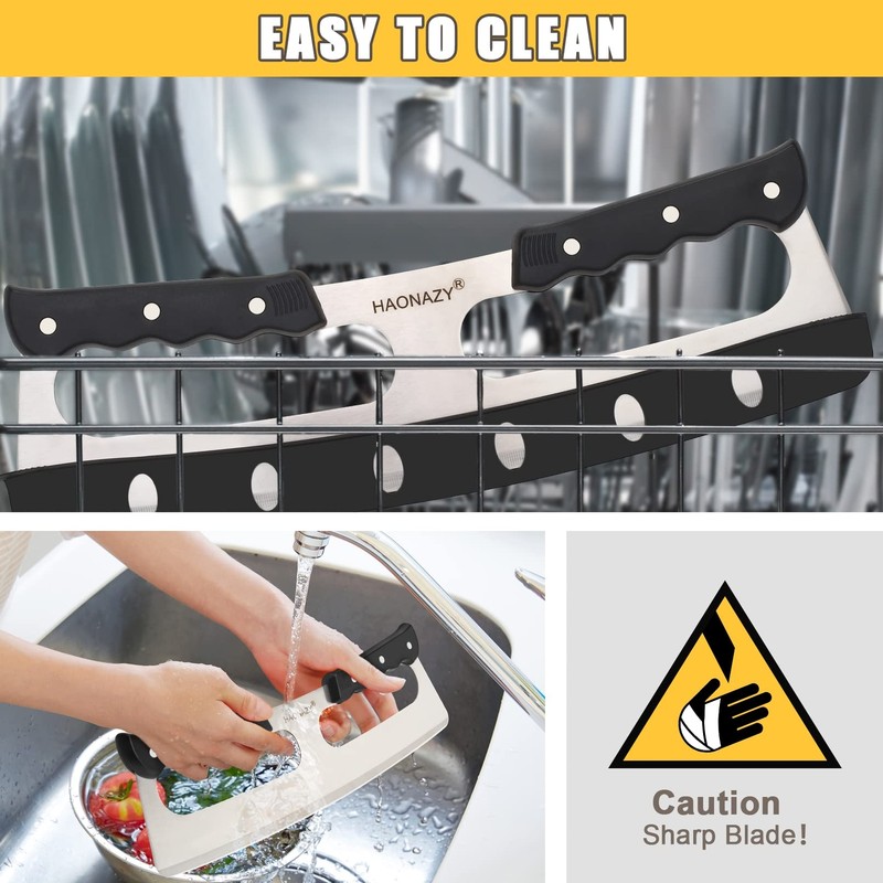 Sharp Pizza Cutter Stainless Steel Rocker Blade Knife Plastic Handle & Cover 14" gallery