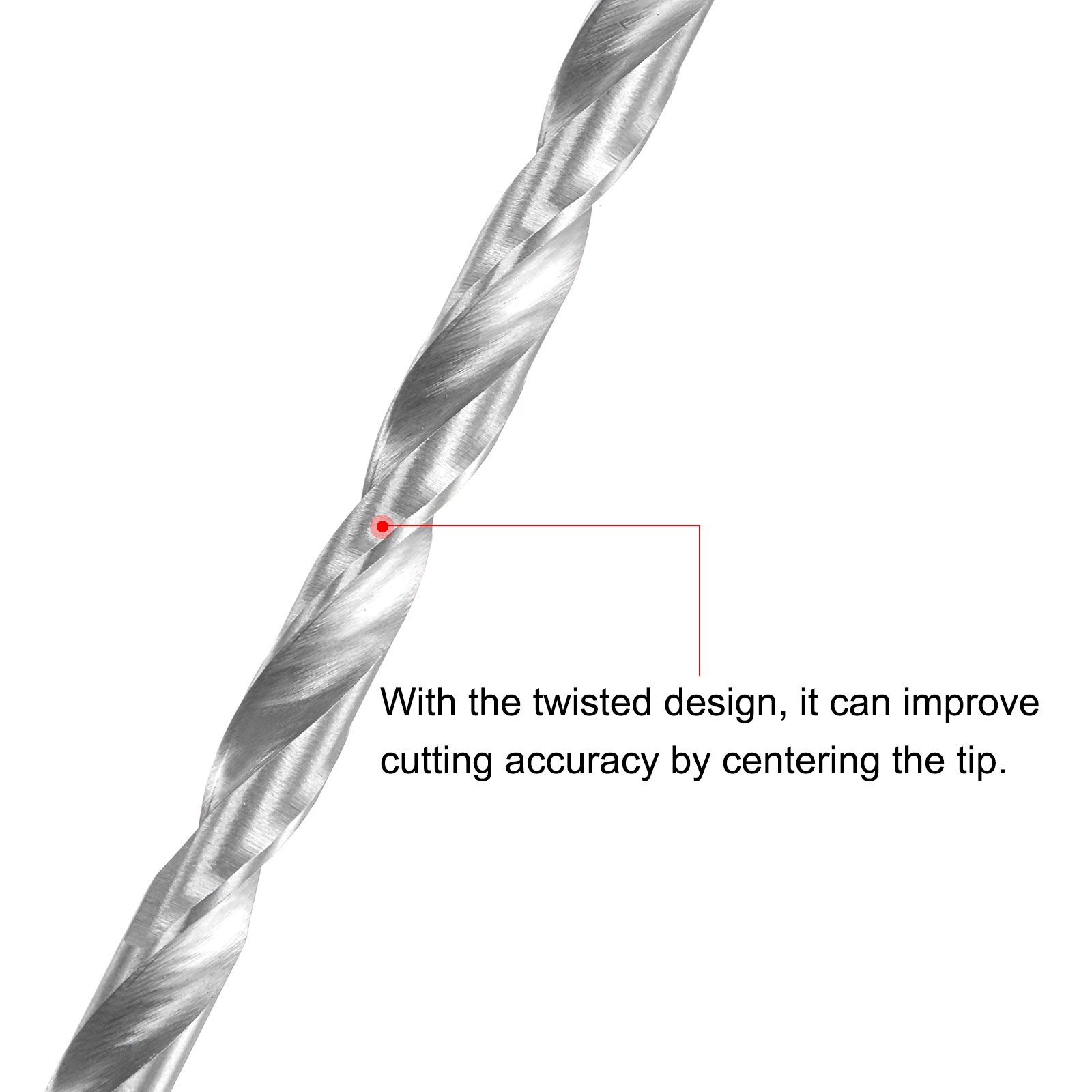 High Speed Steel Extended Twist Drill Bits 6.5mm Drill Dia. 200mm Length 2Pcs gallery