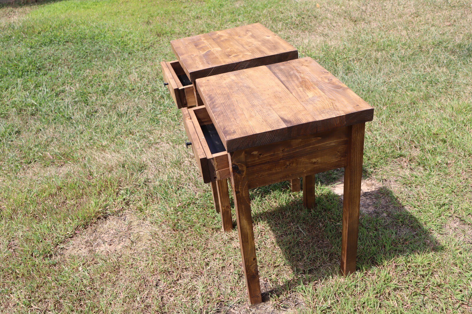 Dark Walnut Rustic - Cabin style Nightstand. Bedside table / Single Nightstand gallery